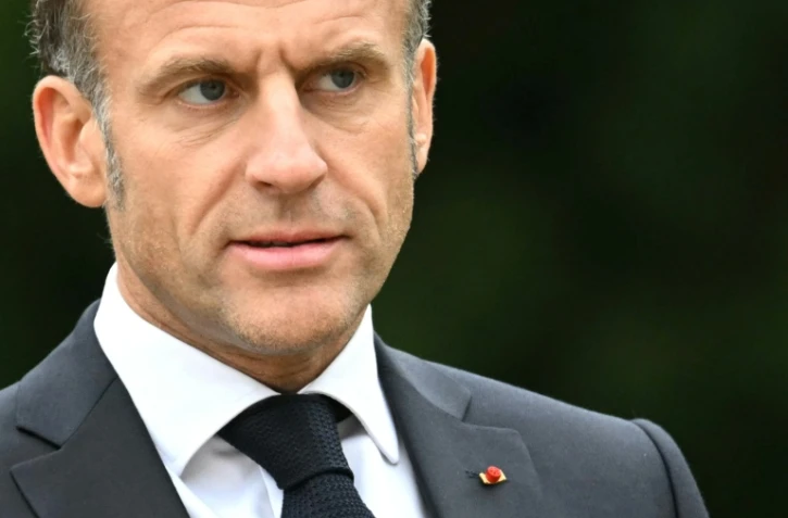 Le président français Emmmanuel Macron au château de Senningen au Luxembourg le 3 octobre 2025