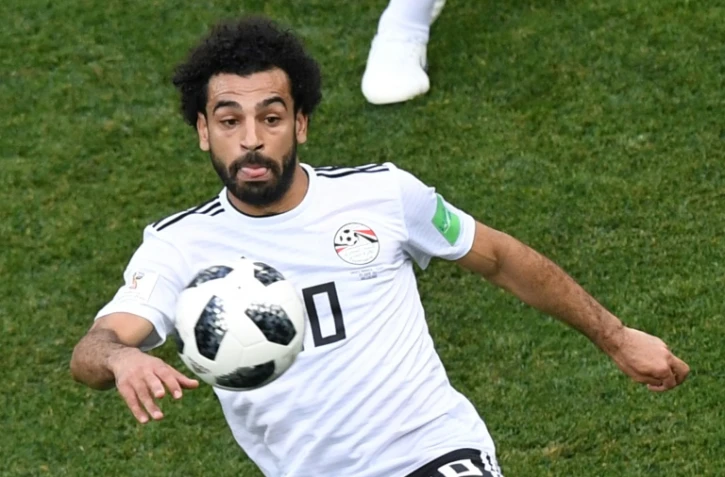 L'attaquant égyptien Mohamed Salah lors de la défaite face à l'Arabie Saoudite à Volgograd, le 25 juin 2018 au Mondial 