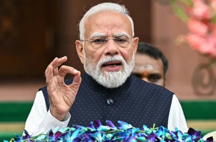 Le Premier ministre indien Narendra Modi s'exprime devant la presse le 20 juillet 2026 à New Delhi