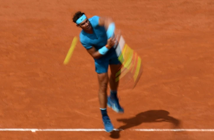 L'Espagnol Rafael Nadal face à l'Argentin Diego Schwartzman, le 6 juin 2018 à Roland-Garros