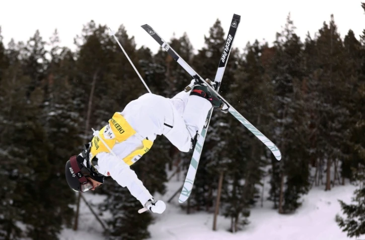 Perrine Laffont dans ses oeuvres lors de la Coupe du monde de freestyle à Park City, dans l'Utah, le 4 février 2021