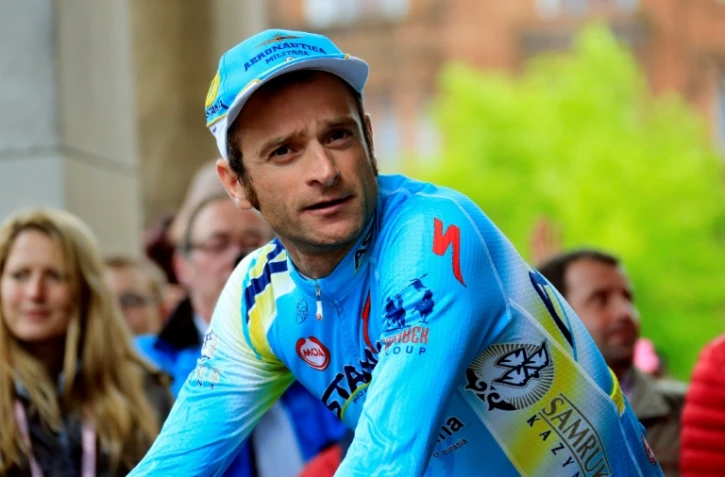 L'Italien Michele Scarponi (Astana) lors de la présentation des équipes pour le Giro, le 8 mai 2014 à Belfast