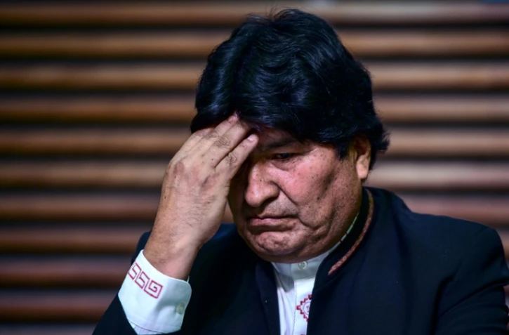 L'ancien président de la Bolivie, Evo Morales, lors d'une conférence de presse à Buenos Aires, le 21 février 2020