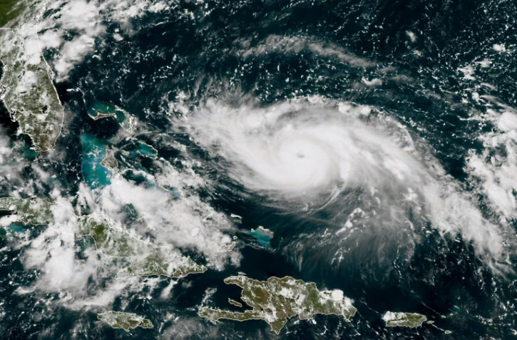 Image satellite de l'ouragan Dorian près des Bahamas, par un satellite météorologique américain, le 30 août 2019