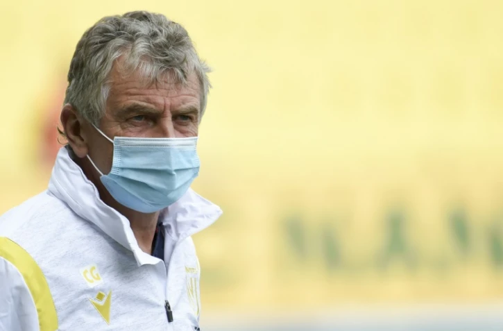 L'entraîneur de Nantes Christian Gourcuff lors du match contre Nîmes le 30 août 2020 à Nantes