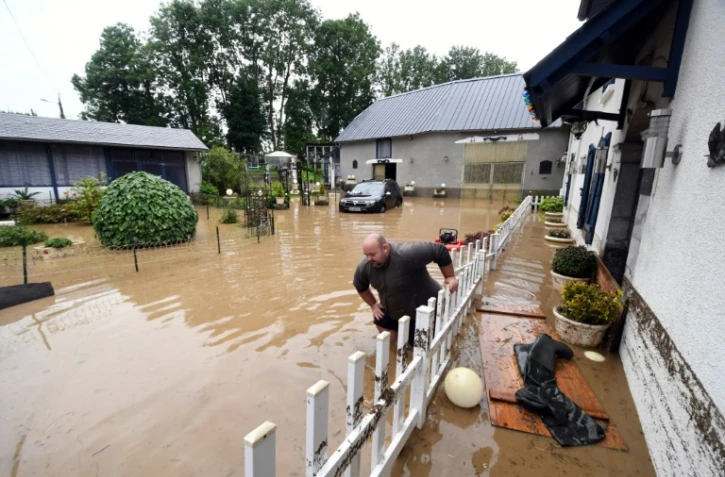 Quartier inondé à Adé près de Tarbes, le 3 juin 2018