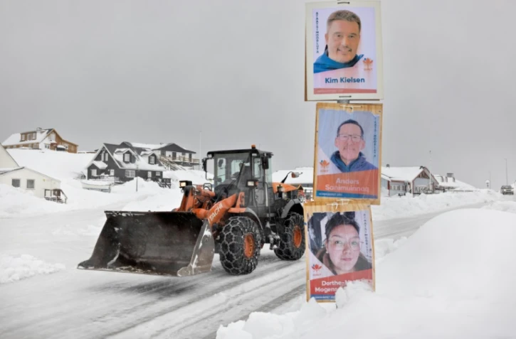 Des affiches électorales à Nuuk, au Groenland, le 5 avril 2021