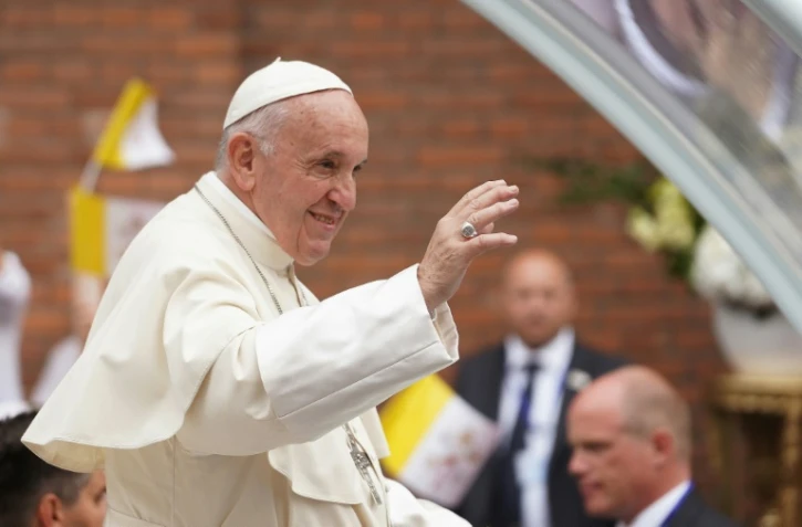Le pape François à son arrivée à la cathédrale Saint Joseph de Bucarest, le 31 mai 2019
