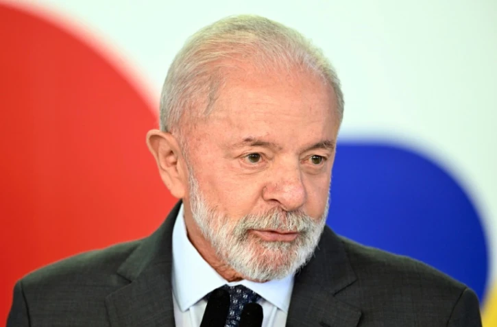 Le président brésilien Luiz Inacio Lula da Silva en conférence de presse au palais du Planalto, le 3 juin 2025 à Brasilia