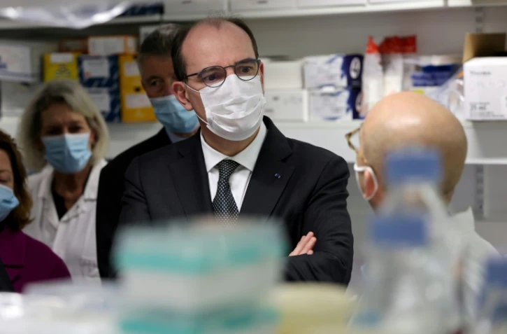 Le Premier ministre Jean Castex en visite à l'Institut Pasteur, le 10 janvier 2022 à Paris