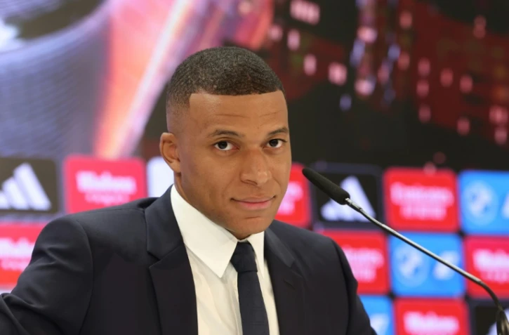 Kylian Mbappé lors de sa conférence de presse de présentation au Réal Madrid, à Madrid, le 16 juillet 2024