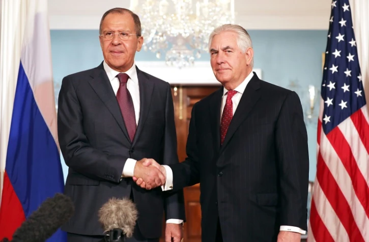 Le chef de la diplomatie russe Sergueï Lavrov et son homologue américain Rex Tillerson à Washington, le 10 mai 2017