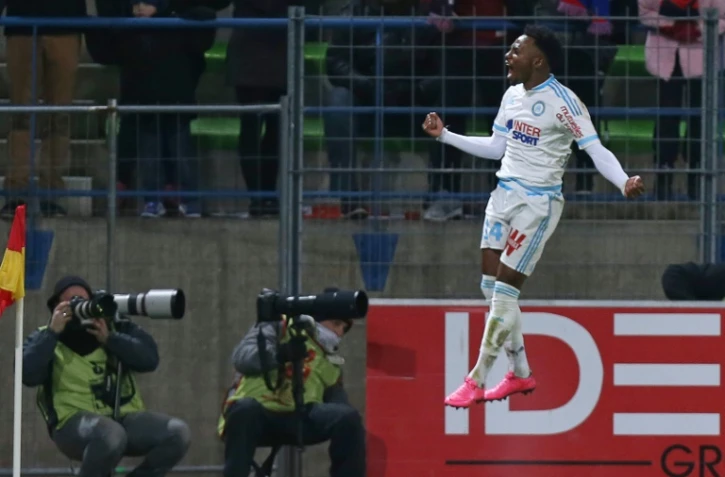 Georges-Kevin Nkoudou, auteur du 2e but de l'OM à Caen, le 17 janvier 2016