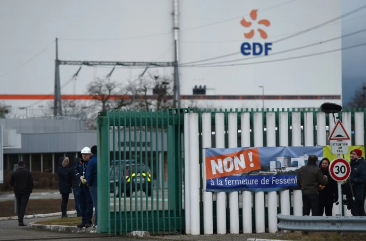 Des salariés de Fessenheim manifestent contre la fermeture de la centrale, le 19 janvier 2018