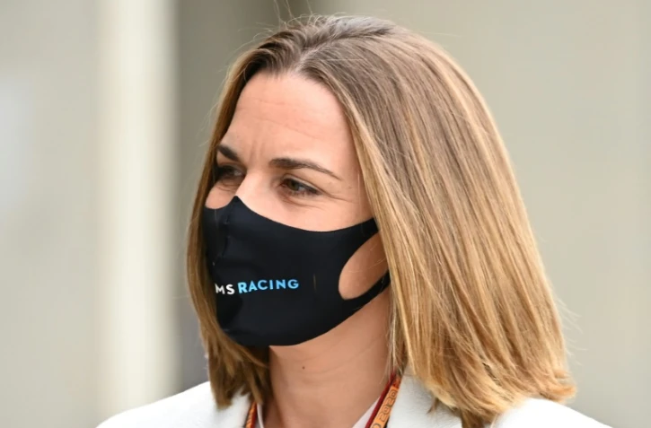 Claire Williams, dirigeante de l'équipe de F1 Williams, sur le paddock du Grand Prix de Hongrie le 16 juillet 2020 à Mogyorod près de Budapest