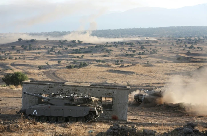 Des manoeuvres israéliennes lors d'un exercice sur le plateau du Golan près de la frontière avec la Syrie, le 23 juin 2016