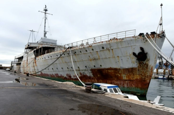 Le yacht "Galeb", ayant appartenu Josip Broz Tito, à quai au port de Rijeka, le 13 décembre 2017 en Croatie