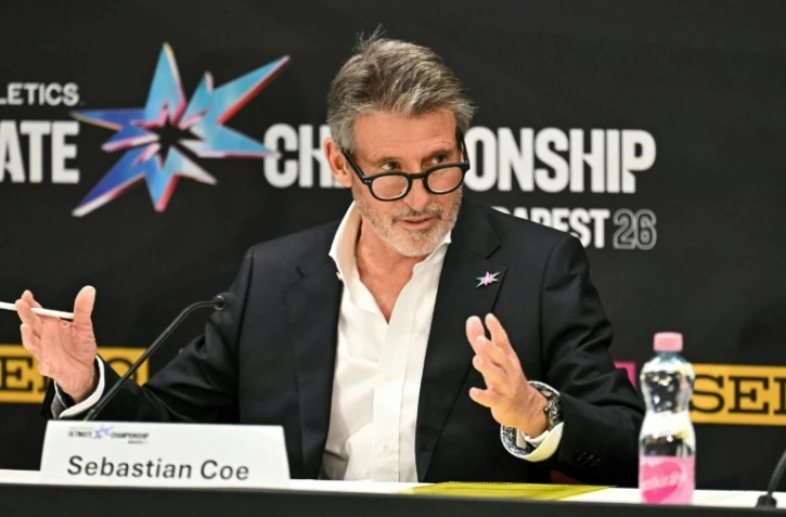 Sebastian Coe parle aux journalistes durant une conférence de presse avant les championnats Ultimate, le 10 septembre 2026 à Budapest