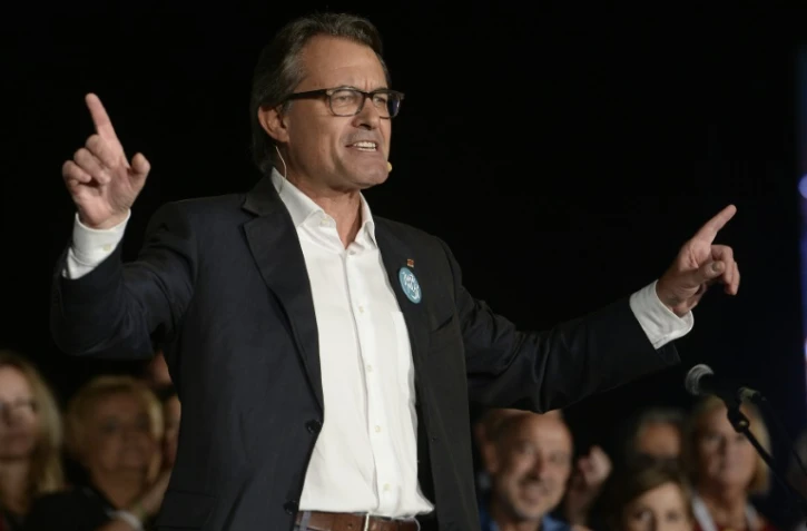 Le président sortant de la Catalogne Arthur Mas lors du dernier meeting de campagne électorale, le 25 septembre 2015 à Barcelone