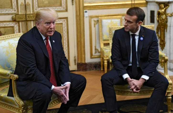 Le président américain Donald Trump reçu à l'Elysée par son homologue français Emmanuel Macron, le 10 novembre 2018