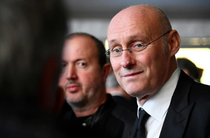 Bernard Laporte (d), candidat à la présidence de la FFR, arrive à l'assemblée générale de l'instance fédérale, le 3 décembre 2016 à Marcoussis 