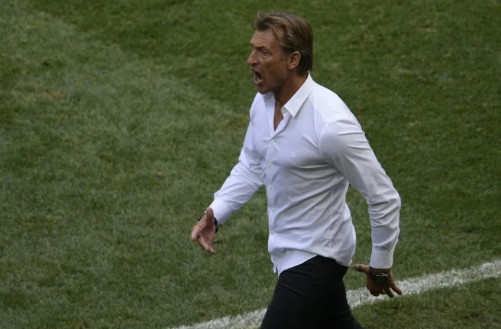Le sélectionneur français du Maroc Hervé Renard lors du match du Mondial contre le Portugal, le 20 juin 2018 à Moscou  