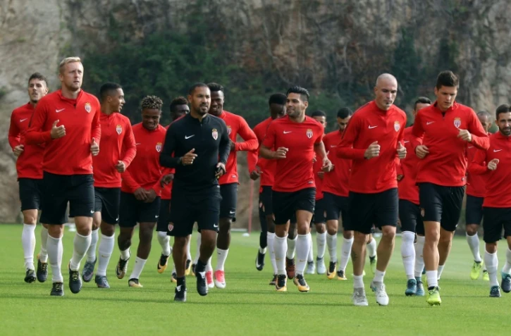 Les joueurs de Monaco à l'entraînement, le 25 septembre 2017 à La Turbie