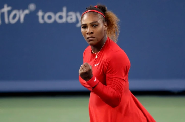 L'Américaine Serena Williams face à l'Australienne Daria Gavrilova au 1er tour du tournoi de Cincinnati, le 13 août 2018