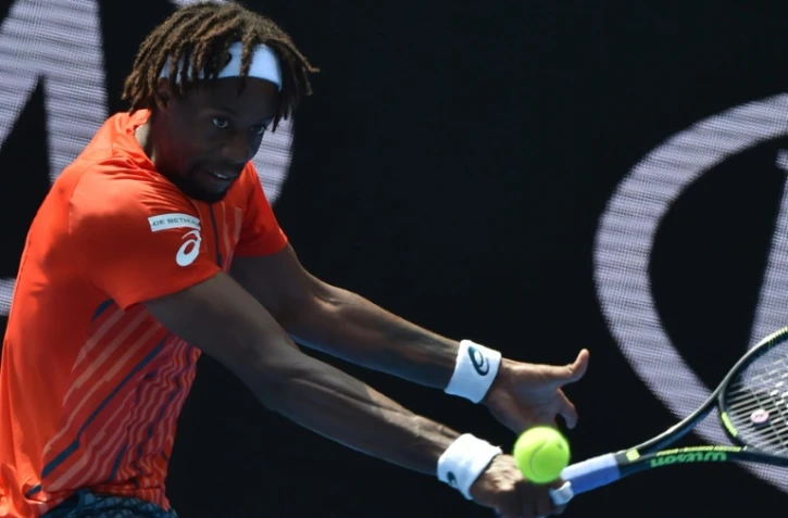 Le Français Gaël Monfils, le 25 janvier 2016 lors de son match contre le Russe Andrey Kuznetsov à l'Open d'Australie