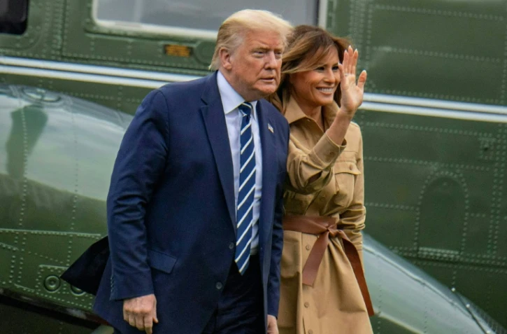 Donald et Melania Trump à leur retour à la Maison Blanche le 16 août 2020