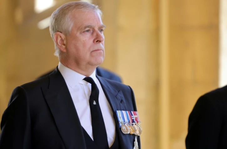 Le prince Andrew, duc d'York, le 17 avril 2021 au château de Windsor, à l'ouest de Londres
