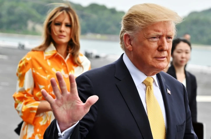 Le président américain Donald Trump et son épouse Melania, le 28 mai 2019 à Yokosuka, au Japon