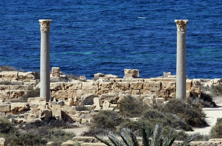 Un amphithéâtre dans la cité antique de Sabratha, le 1er septembre 2018 dans l'ouest libyen