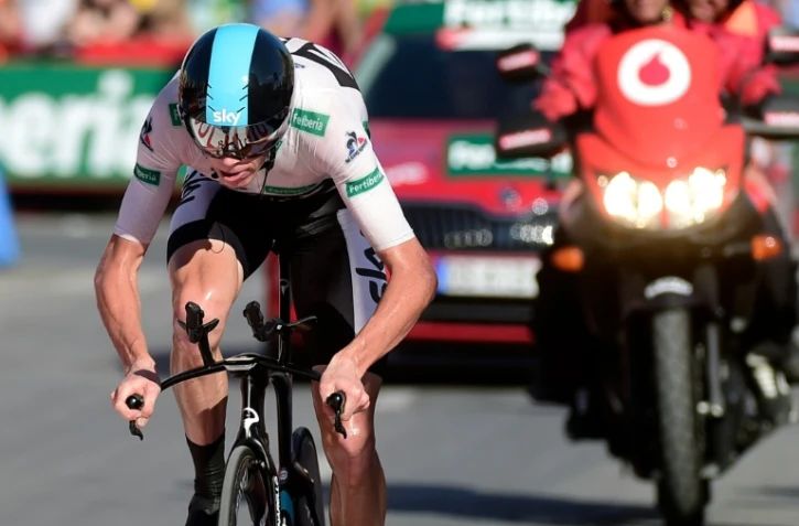 Christopher Froome, le 9 septembre 2016 lors de sa victoire d'étape au Tour d'Espagne