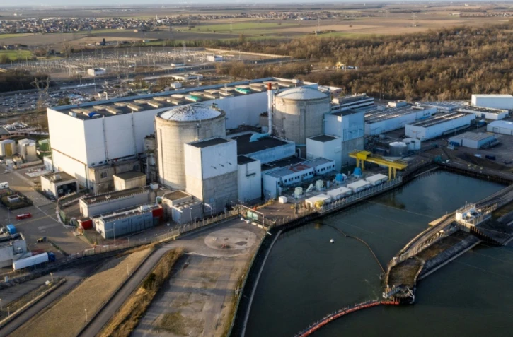 Vue aérienne de la centrale nucléaire de Fessenheim, le 20 février 2020 dans le Haut-Rhin
