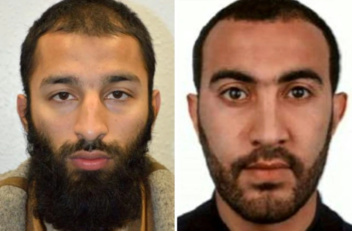Une photo diffusée le 5 juin 2017 par la police de Londres de deux des trois assaillants de l'attentat meurtrier: Khuram Butt (g) et Rachid Redouane