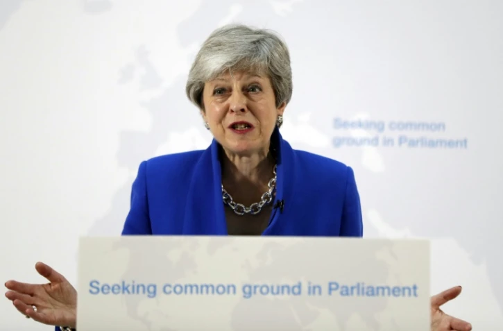La Première ministre britannique Theresa May s'exprime devant la presse à Londres, le 21 mai 2019