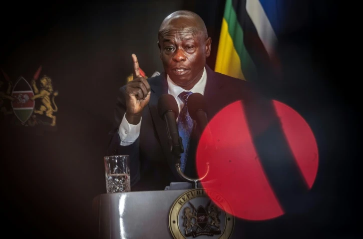 Le vice-président kényan Rigathi Gachagua lors d'une conférence de presse à Nairobi, le 8 octobre 2024