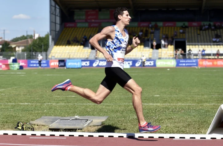 Le Français Pierre-Ambroise Bosse lors du 800 m aux Championnat de France Elite, le 7 juillet 2018 à Albi