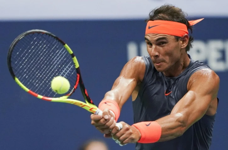 L'Espagnol Rafael Nadal face à l'Autrichien Dominique Thiem en quarts de finale de l'US Open, le 4 septembre 2018 à New York
