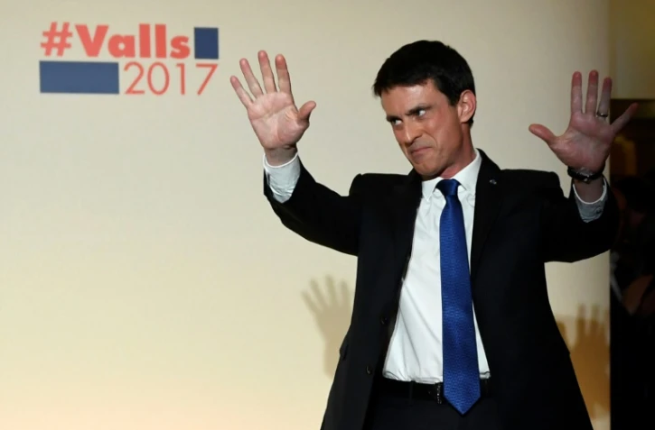 Manuel Valls lors de la proclamation des résultats de la primaire du PS, à Paris le 29 janvier 2017