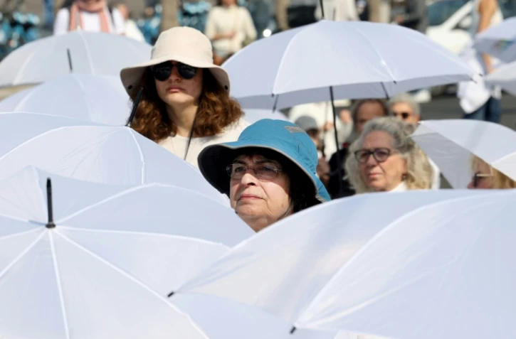 Manifestation des proches des otages israéliens retenus à Gaza à Tel Aviv le 31 janvier 2025 