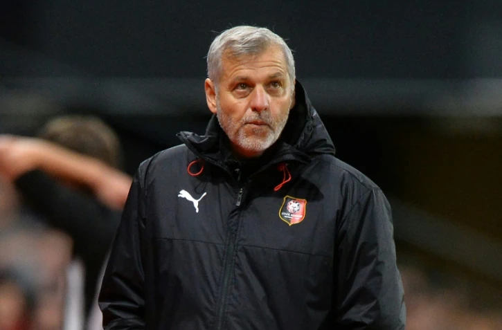 L'entraîneur de Rennes, Bruno Genesio, lors du match à domicile de la Ligue Europa Conférence contre NS Mura (Slovénie), le 4 novembre 2021 au Roazhon Park