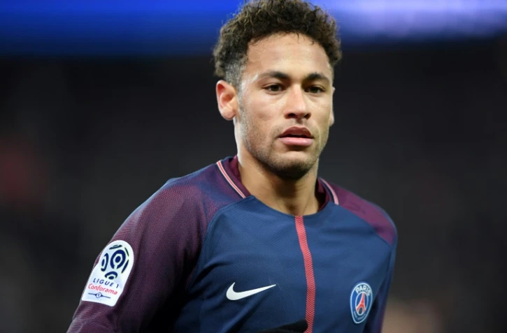 La star du PSG Neymar lors du match de Ligue 1 contre Strasbourg, le 17 février 2018 au Parc des Princes