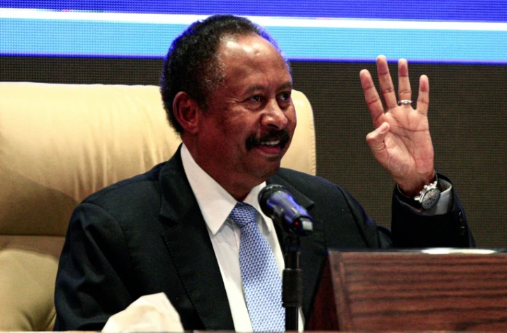 Le Premier ministre soudanais Abdallah Hamdok dévoile son gouvernement, lors d'une conférence de presse à Khartoum, le 5 septembre 219