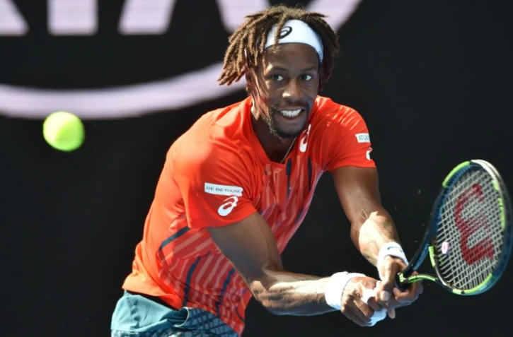 Le Français Gaël Monfils lors du match l'opposant à son compatriote Stéphane Robert le 23 janvier 2016 à Melbourne