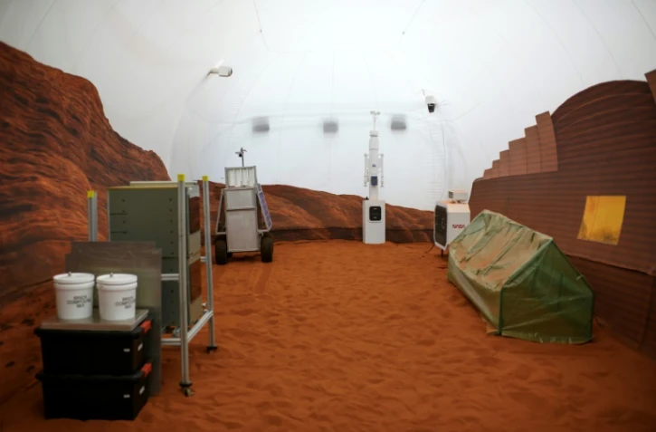 Une maison construite par la Nasa pour simuler la vie sur Mars à Houston, aux Etats-Unis, le 11 avril 2023