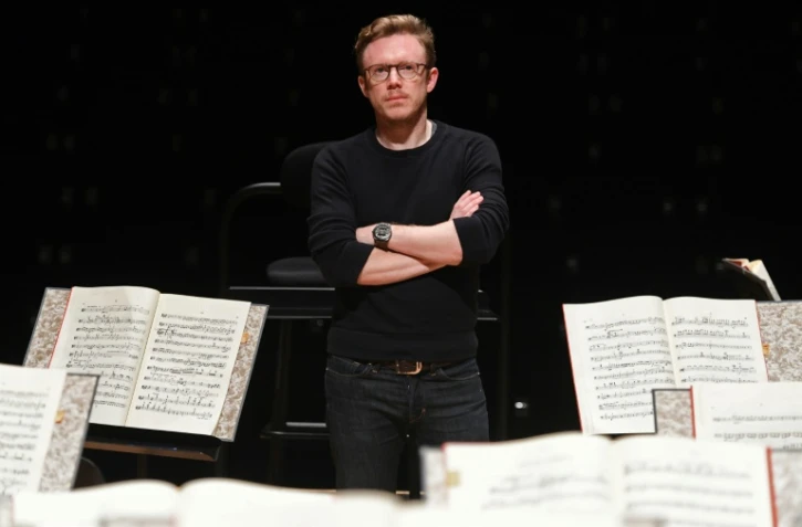  Le chef d'orchestre anglais Daniel Harding pose à la Philharmonie de Paris, le 25 septembre 2017