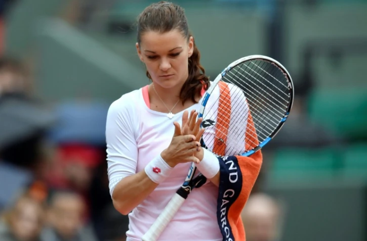 La Polonaise Agnieszka Radwanska lors de son 8e de finale perdu face Ă la Bulgare Tsvetana Pironkova, le 31 mai 2016 Ă Roland-Garros