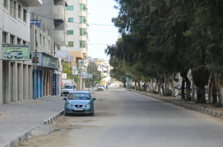 Photo d'une rue déserte de la ville de Gaza, le 22 mars 2020